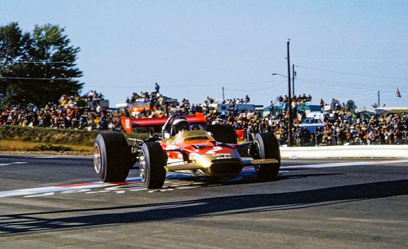 Jochen Rindt driving a Lotus-Ford Wins