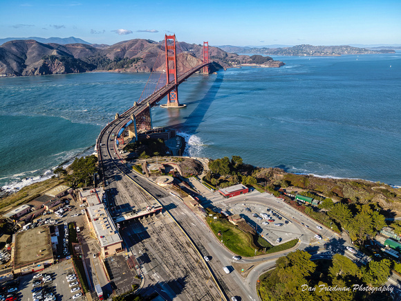 Golden Gate Bridge from above Ft. Scott in the Presidio.