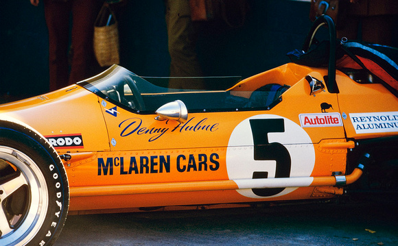 Denny Hulme's McLaren-Ford in the pit